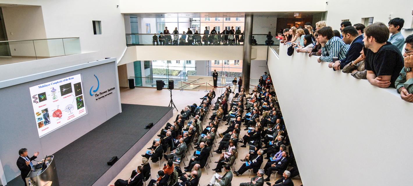 Susumu Tonegawa addresses large audience