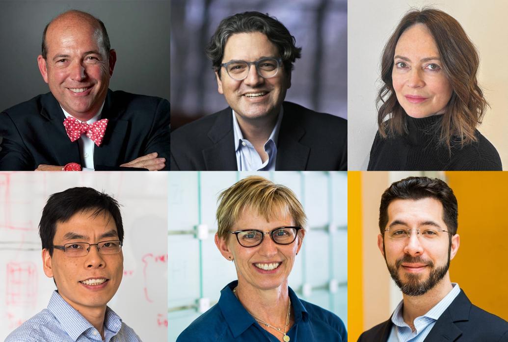 Six portraits across two rows: Joe Coughlin, Giovanni Traverso, Pattie Maes across the top and Bin Zhang, Laura Kiessling and Ed Boyden along the bottom.