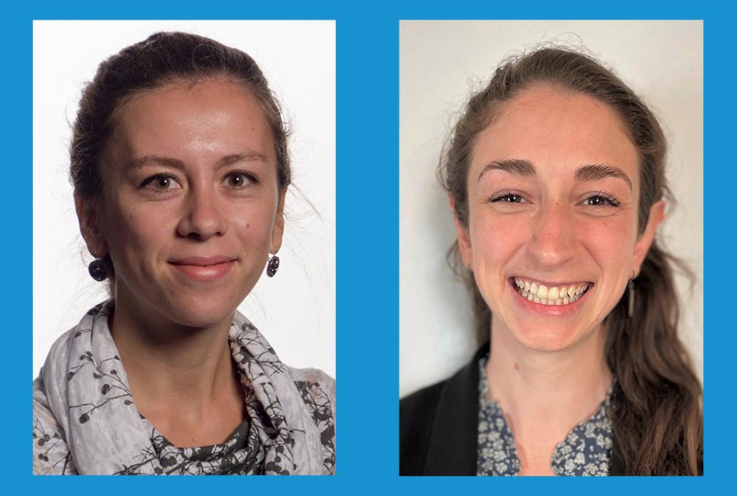 Portraits of Sirma Orguc and Rebecca Pinals appear over a blue background