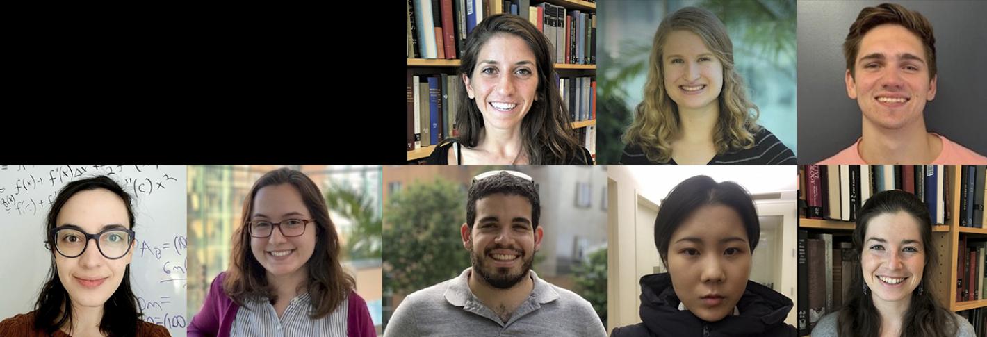 A collage of eight graduate fellow portraits