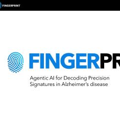 A blue fingerprint logo accompanies the word fingerprint in large capital letters.