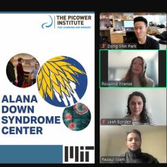 A webinar screen capture shows a title slide for the webinar on the left and the four speakers in a vertical stack on the right.